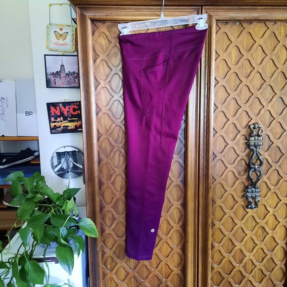 C9 Champion 7/8 Crop High-Waisted Sculpt Leggings w Pockets - Burgundy, Size S - Picture 6 of 16